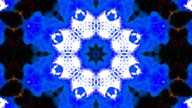 Soyut boya fırça mürekkep patlayabilir formanın düzgün kavramı simetrik desen süs dekoratif Kaleidoscope hareketi geometrik daire ve yıldız şekli