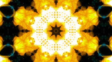 Soyut boya fırça mürekkep patlayabilir formanın düzgün kavramı simetrik desen süs dekoratif Kaleidoscope hareketi geometrik daire ve yıldız şekli