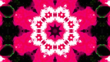 Soyut boya fırça mürekkep patlayabilir formanın düzgün kavramı simetrik desen süs dekoratif Kaleidoscope hareketi geometrik daire ve yıldız şekli