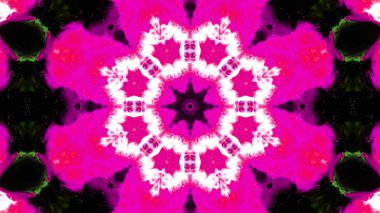 Soyut boya fırça mürekkep patlayabilir formanın düzgün kavramı simetrik desen süs dekoratif Kaleidoscope hareketi geometrik daire ve yıldız şekli