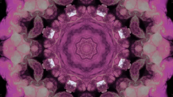 Soyut boya fırça mürekkep patlayabilir formanın düzgün kavramı simetrik desen süs dekoratif Kaleidoscope hareketi geometrik daire ve yıldız şekli