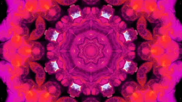 Soyut boya fırça mürekkep patlayabilir formanın düzgün kavramı simetrik desen süs dekoratif Kaleidoscope hareketi geometrik daire ve yıldız şekli