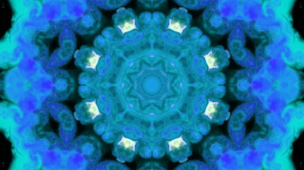 Soyut boya fırça mürekkep patlayabilir formanın düzgün kavramı simetrik desen süs dekoratif Kaleidoscope hareketi geometrik daire ve yıldız şekli