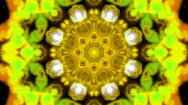 Soyut boya fırça mürekkep patlayabilir formanın düzgün kavramı simetrik desen süs dekoratif Kaleidoscope hareketi geometrik daire ve yıldız şekli