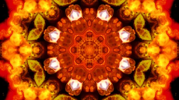 Soyut boya fırça mürekkep patlayabilir formanın düzgün kavramı simetrik desen süs dekoratif Kaleidoscope hareketi geometrik daire ve yıldız şekli