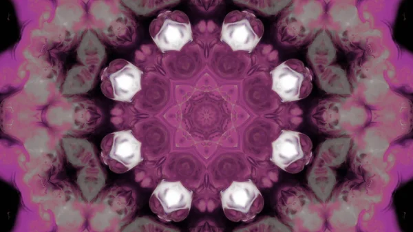 Soyut boya fırça mürekkep patlayabilir formanın düzgün kavramı simetrik desen süs dekoratif Kaleidoscope hareketi geometrik daire ve yıldız şekli