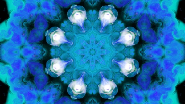 Soyut boya fırça mürekkep patlayabilir formanın düzgün kavramı simetrik desen süs dekoratif Kaleidoscope hareketi geometrik daire ve yıldız şekli