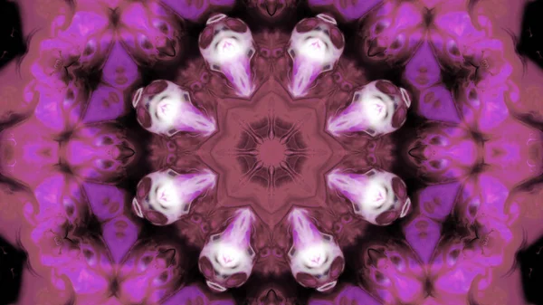 Soyut boya fırça mürekkep patlayabilir formanın düzgün kavramı simetrik desen süs dekoratif Kaleidoscope hareketi geometrik daire ve yıldız şekli