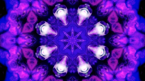 Soyut boya fırça mürekkep patlayabilir formanın düzgün kavramı simetrik desen süs dekoratif Kaleidoscope hareketi geometrik daire ve yıldız şekli