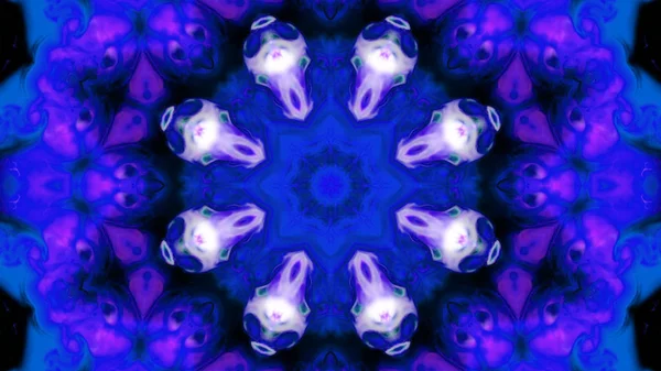 Soyut boya fırça mürekkep patlayabilir formanın düzgün kavramı simetrik desen süs dekoratif Kaleidoscope hareketi geometrik daire ve yıldız şekli