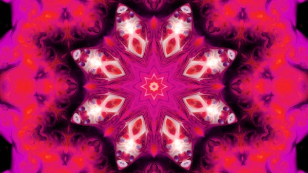 Soyut boya fırça mürekkep patlayabilir formanın düzgün kavramı simetrik desen süs dekoratif Kaleidoscope hareketi geometrik daire ve yıldız şekli