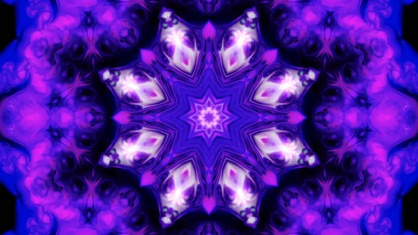 Soyut boya fırça mürekkep patlayabilir formanın düzgün kavramı simetrik desen süs dekoratif Kaleidoscope hareketi geometrik daire ve yıldız şekli