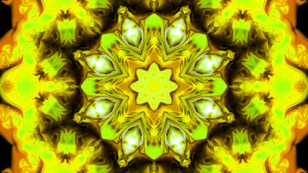 Soyut boya fırça mürekkep patlayabilir formanın düzgün kavramı simetrik desen süs dekoratif Kaleidoscope hareketi geometrik daire ve yıldız şekli