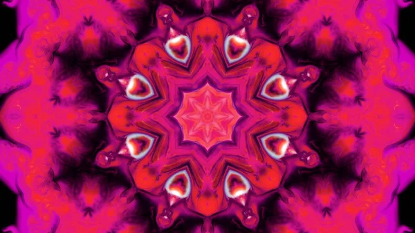 Soyut boya fırça mürekkep patlayabilir formanın düzgün kavramı simetrik desen süs dekoratif Kaleidoscope hareketi geometrik daire ve yıldız şekli