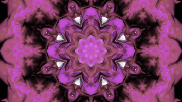 Soyut boya fırça mürekkep patlayabilir formanın düzgün kavramı simetrik desen süs dekoratif Kaleidoscope hareketi geometrik daire ve yıldız şekli