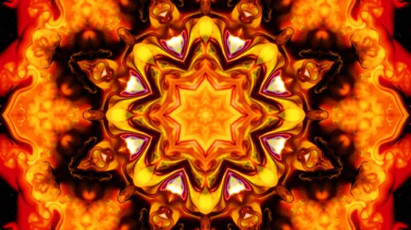 Soyut boya fırça mürekkep patlayabilir formanın düzgün kavramı simetrik desen süs dekoratif Kaleidoscope hareketi geometrik daire ve yıldız şekli