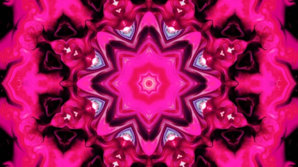 Soyut boya fırça mürekkep patlayabilir formanın düzgün kavramı simetrik desen süs dekoratif Kaleidoscope hareketi geometrik daire ve yıldız şekli