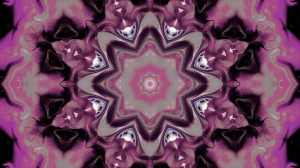 Soyut boya fırça mürekkep patlayabilir formanın düzgün kavramı simetrik desen süs dekoratif Kaleidoscope hareketi geometrik daire ve yıldız şekli