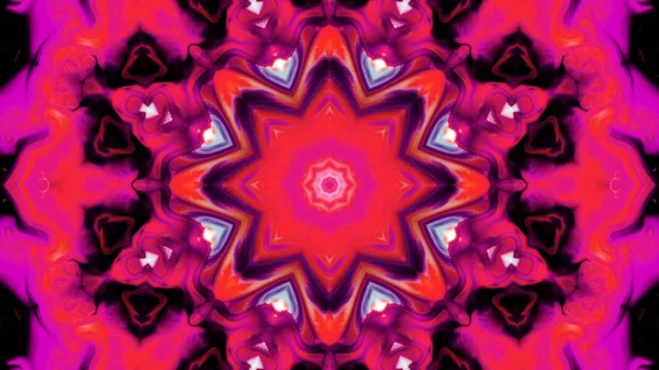 Soyut boya fırça mürekkep patlayabilir formanın düzgün kavramı simetrik desen süs dekoratif Kaleidoscope hareketi geometrik daire ve yıldız şekli