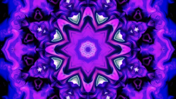 Soyut boya fırça mürekkep patlayabilir formanın düzgün kavramı simetrik desen süs dekoratif Kaleidoscope hareketi geometrik daire ve yıldız şekli