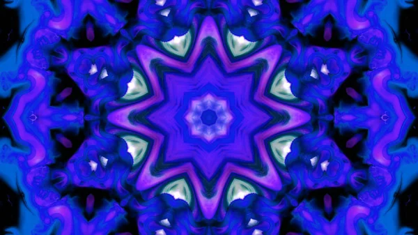 Soyut boya fırça mürekkep patlayabilir formanın düzgün kavramı simetrik desen süs dekoratif Kaleidoscope hareketi geometrik daire ve yıldız şekli