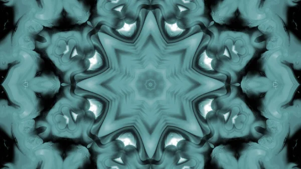 Soyut boya fırça mürekkep patlayabilir formanın düzgün kavramı simetrik desen süs dekoratif Kaleidoscope hareketi geometrik daire ve yıldız şekli