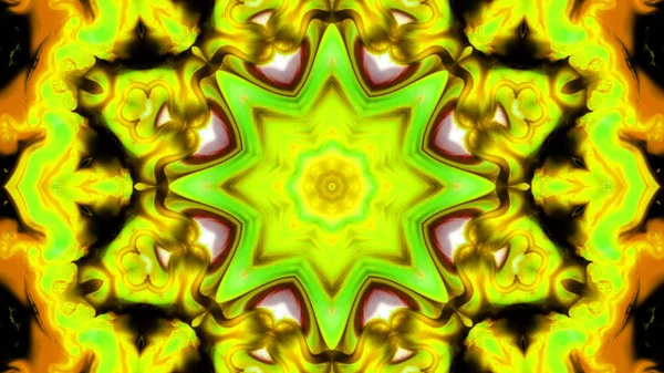 Soyut boya fırça mürekkep patlayabilir formanın düzgün kavramı simetrik desen süs dekoratif Kaleidoscope hareketi geometrik daire ve yıldız şekli