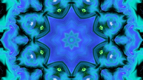 Soyut boya fırça mürekkep patlayabilir formanın düzgün kavramı simetrik desen süs dekoratif Kaleidoscope hareketi geometrik daire ve yıldız şekli