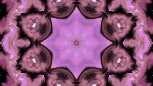 Soyut boya fırça mürekkep patlayabilir formanın düzgün kavramı simetrik desen süs dekoratif Kaleidoscope hareketi geometrik daire ve yıldız şekli