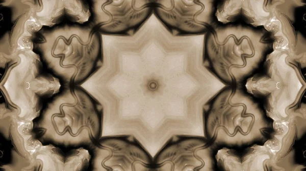 Soyut boya fırça mürekkep patlayabilir formanın düzgün kavramı simetrik desen süs dekoratif Kaleidoscope hareketi geometrik daire ve yıldız şekli