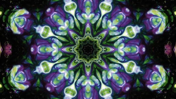 Soyut boya fırça mürekkep patlayabilir formanın düzgün kavramı simetrik desen süs dekoratif Kaleidoscope hareketi geometrik daire ve yıldız şekli