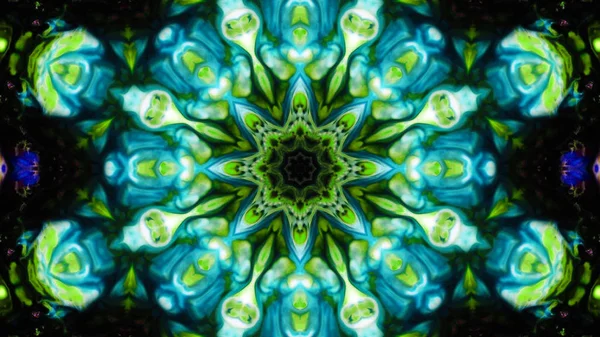 Soyut boya fırça mürekkep patlayabilir formanın düzgün kavramı simetrik desen süs dekoratif Kaleidoscope hareketi geometrik daire ve yıldız şekli