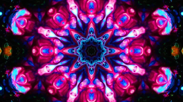 Soyut boya fırça mürekkep patlayabilir formanın düzgün kavramı simetrik desen süs dekoratif Kaleidoscope hareketi geometrik daire ve yıldız şekli