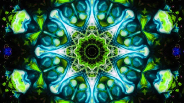 Soyut boya fırça mürekkep patlayabilir formanın düzgün kavramı simetrik desen süs dekoratif Kaleidoscope hareketi geometrik daire ve yıldız şekli