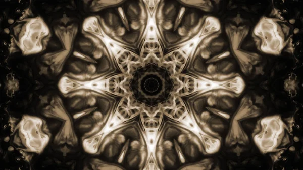 Soyut boya fırça mürekkep patlayabilir formanın düzgün kavramı simetrik desen süs dekoratif Kaleidoscope hareketi geometrik daire ve yıldız şekli