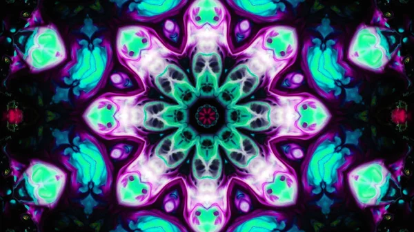 Soyut boya fırça mürekkep patlayabilir formanın düzgün kavramı simetrik desen süs dekoratif Kaleidoscope hareketi geometrik daire ve yıldız şekli