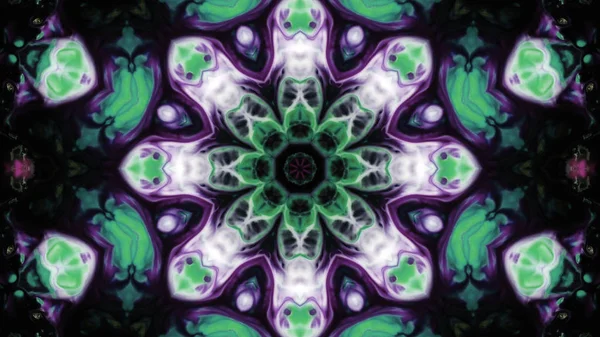 Soyut boya fırça mürekkep patlayabilir formanın düzgün kavramı simetrik desen süs dekoratif Kaleidoscope hareketi geometrik daire ve yıldız şekli