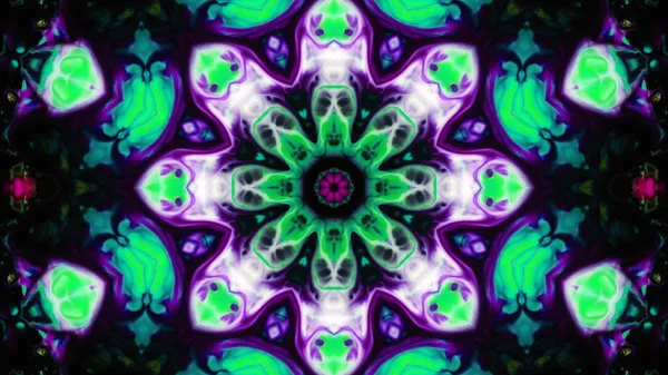 Soyut boya fırça mürekkep patlayabilir formanın düzgün kavramı simetrik desen süs dekoratif Kaleidoscope hareketi geometrik daire ve yıldız şekli