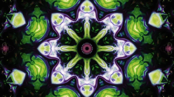 Soyut boya fırça mürekkep patlayabilir formanın düzgün kavramı simetrik desen süs dekoratif Kaleidoscope hareketi geometrik daire ve yıldız şekli