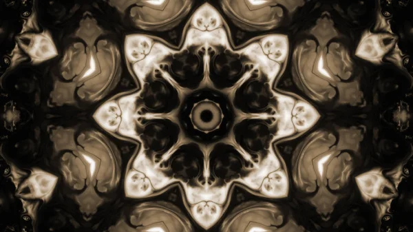 Soyut boya fırça mürekkep patlayabilir formanın düzgün kavramı simetrik desen süs dekoratif Kaleidoscope hareketi geometrik daire ve yıldız şekli