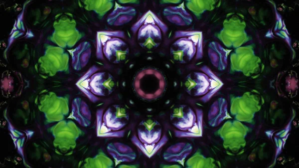 Soyut boya fırça mürekkep patlayabilir formanın düzgün kavramı simetrik desen süs dekoratif Kaleidoscope hareketi geometrik daire ve yıldız şekli