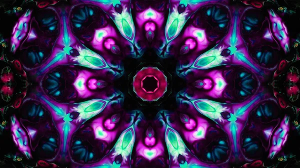 Soyut boya fırça mürekkep patlayabilir formanın düzgün kavramı simetrik desen süs dekoratif Kaleidoscope hareketi geometrik daire ve yıldız şekli