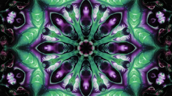 Soyut boya fırça mürekkep patlayabilir formanın düzgün kavramı simetrik desen süs dekoratif Kaleidoscope hareketi geometrik daire ve yıldız şekli