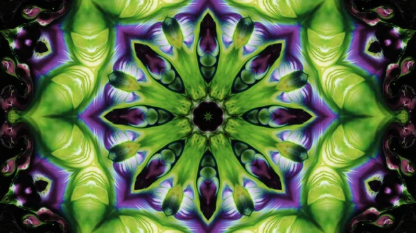 Soyut boya fırça mürekkep patlayabilir formanın düzgün kavramı simetrik desen süs dekoratif Kaleidoscope hareketi geometrik daire ve yıldız şekli