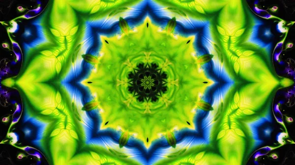 Soyut boya fırça mürekkep patlayabilir formanın düzgün kavramı simetrik desen süs dekoratif Kaleidoscope hareketi geometrik daire ve yıldız şekli