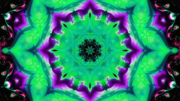 Soyut boya fırça mürekkep patlayabilir formanın düzgün kavramı simetrik desen süs dekoratif Kaleidoscope hareketi geometrik daire ve yıldız şekli