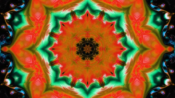 Soyut boya fırça mürekkep patlayabilir formanın düzgün kavramı simetrik desen süs dekoratif Kaleidoscope hareketi geometrik daire ve yıldız şekli