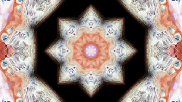 Soyut boya fırça mürekkep patlayabilir formanın düzgün kavramı simetrik desen süs dekoratif Kaleidoscope hareketi geometrik daire ve yıldız şekli