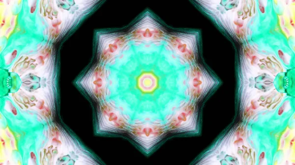 Soyut boya fırça mürekkep patlayabilir formanın düzgün kavramı simetrik desen süs dekoratif Kaleidoscope hareketi geometrik daire ve yıldız şekli