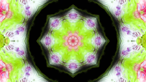 Soyut boya fırça mürekkep patlayabilir formanın düzgün kavramı simetrik desen süs dekoratif Kaleidoscope hareketi geometrik daire ve yıldız şekli